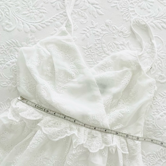 NWOT Lulus How Much I Love You White Eyelet Tiered Midi Dress Small - Picture 7 of 8